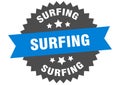 surfing sign. surfing circular band label. surfing sticker