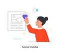 Surfing on social networks concept