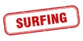 surfing stamp. surfing square grunge sign
