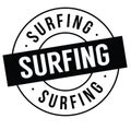 Surfing stamp on white