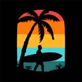 Surfing summer beach t-shirt graphic design