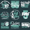 Surfing t-shirt graphic design Royalty Free Stock Photo
