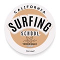 Surfing theme logo in retro style. Vector illustration