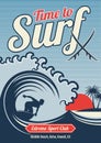 Surfing vector hawaii t-shirt vector vintage design Royalty Free Stock Photo