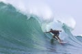 Surfing a Wave. Bali Island. Indonesia. Royalty Free Stock Photo