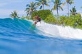 Surfing a Wave. Bali Island. Indonesia. Royalty Free Stock Photo