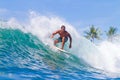 Surfing a Wave. Bali Island. Indonesia. Royalty Free Stock Photo