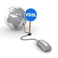 Surfing the Web in Grey - Blue VDSL Sign Royalty Free Stock Photo