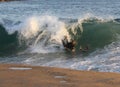 Surfing The Wedge-GoPro Royalty Free Stock Photo