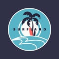 Surfland. Vector stylish graphic tee design, print, illustration Royalty Free Stock Photo