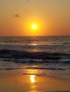 Surfside Beach reflective sunrise SeptemberSeptember Royalty Free Stock Photo