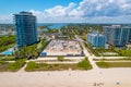 Surfside Condo Building Collapse in Miami Beach Florida. Panorama of Miami Beach City FL. Royalty Free Stock Photo