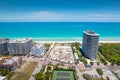 Surfside Condo Building Collapse in Miami Beach Florida. Panorama of Miami Beach City FL. Royalty Free Stock Photo