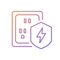 Surge protection gradient linear vector icon