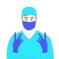 Illustration doctor, doctor, surgeon. A vector image.