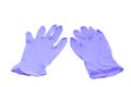 Surgeon blue gloves isolated on white background