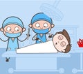 Surgeon Completing Operation Process Vector Concept