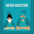 Surgeon couple Medical doctor heroe head