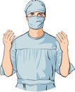 Surgeon Doctor Hospital Colour Illustration