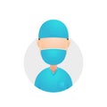 Surgeon doctor wears surgical dress plain no face avatar icon illustration
