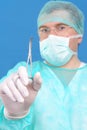 Surgeon with forceps