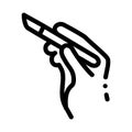 Surgeon hand with scalpel icon vector outline illustration