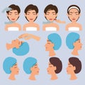 Surgeon hands and woman plastic surgery icons Royalty Free Stock Photo