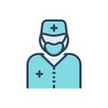 Color illustration icon for surgeon, operation and paramedic Royalty Free Stock Photo