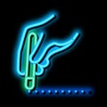 surgeon marks site of incision neon glow icon illustration