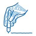 surgeon marks site of incision doodle icon hand drawn illustration