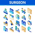 Surgeon Medical Doctor Isometric Icons Set Vector Royalty Free Stock Photo