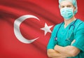 Surgeon with national flag on background series - Turkey