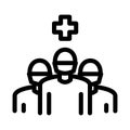 Surgeon and nurses icon vector outline illustration