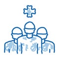 surgeon and nurses doodle icon hand drawn illustration