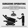 Surgeon operation concept background, simple style Royalty Free Stock Photo