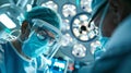 Surgeon performing an operation in a high-tech operating room Royalty Free Stock Photo