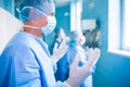 Surgeon preparing for operation in operation room Royalty Free Stock Photo