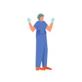 Surgeon ready to operate, vector flat style design illustration