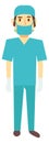 Surgeon standing. Cartoon doctor character. Medical worker Royalty Free Stock Photo