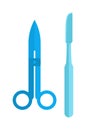 Surgeon tools vector illustration.