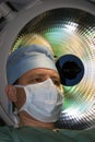 Surgeon under lamp Royalty Free Stock Photo