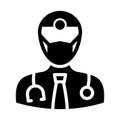 Surgeon Wearing mask Vector Icon which can easily modify or edit