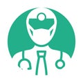 Surgeon Wearing mask Vector Icon which can easily modify or edit