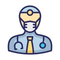 Surgeon Wearing mask Vector Icon which can easily modify or edit