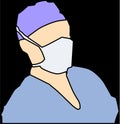 Surgeon wearing medical mask for security from virus and bacteria