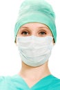 Surgeon woman in protective mask Royalty Free Stock Photo