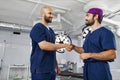 Surgeons Handshake in Operating Room Royalty Free Stock Photo