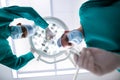 Surgeons operating in operation theater Royalty Free Stock Photo