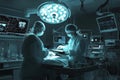 Surgeons Perform a Complex Operation in a Modern Surgical Theater With Ad Royalty Free Stock Photo