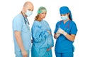 Surgeons with pregnant prepare anesthesia